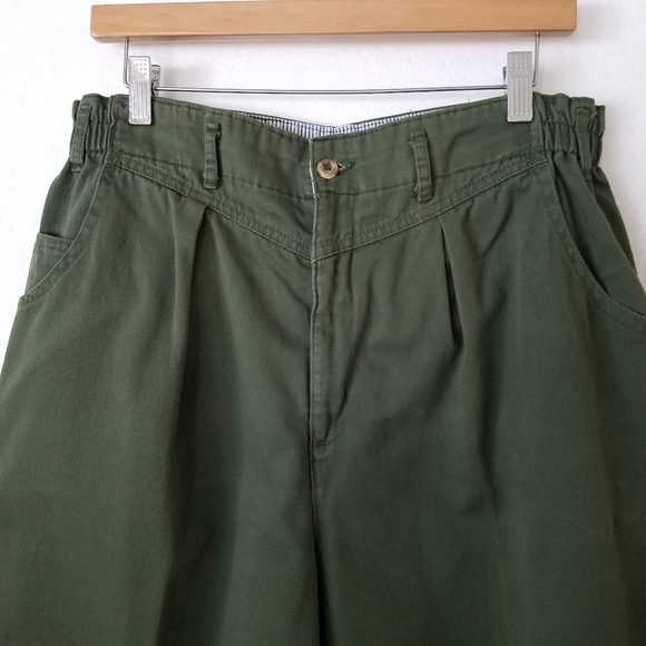 Vintage olive green pleaded front trouser pants - Picture 7 of 12